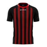 GIVOVA INTERLOCK SHIRT TRATTO BLK/RED