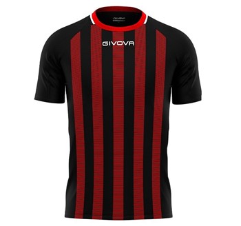 GIVOVA INTERLOCK SHIRT TRATTO BLK/RED