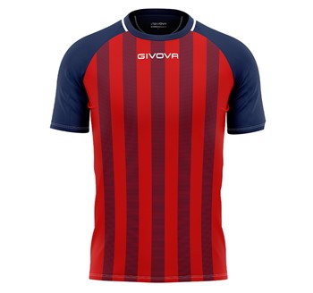 GIVOVA INTERLOCK SHIRT TRATTO BLU/RED